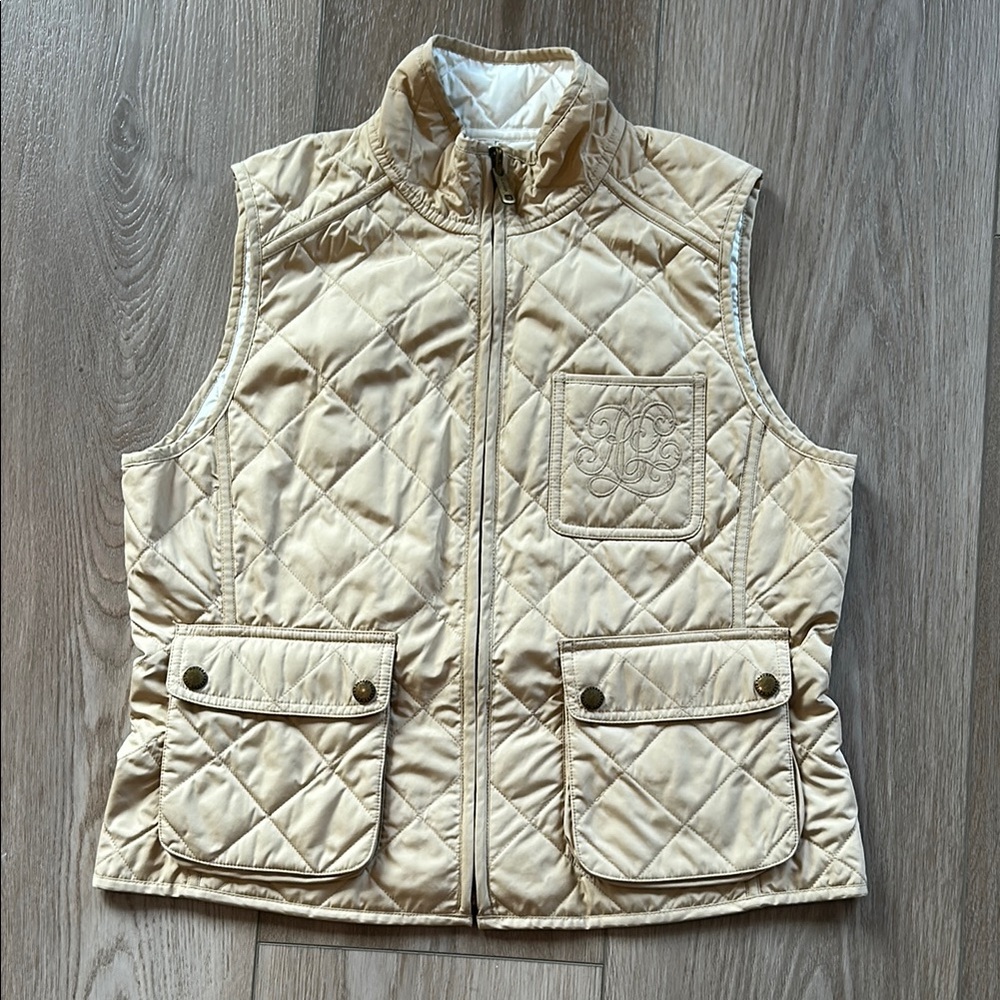 Reversible Lauren by Ralph Lauren Embroidered Vest. Size Medium